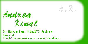 andrea kinal business card